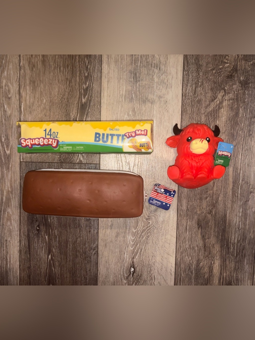 Jumbo Squishy Butter, Ice Cream Sandwich & Viral Highland Cow!! NWT!